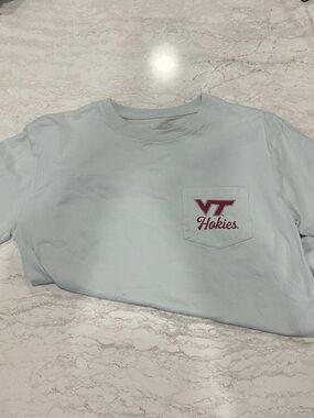 Virginia Tech Hokies Pocket Tee - Light Blue Short Sleeve